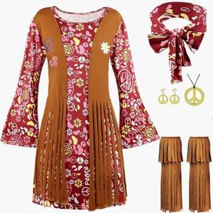 Brand New: Fancy Teenagers and Women Hippies Costume set with accessories